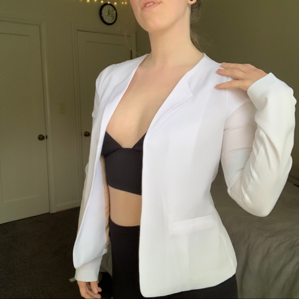 White High Low Blazer